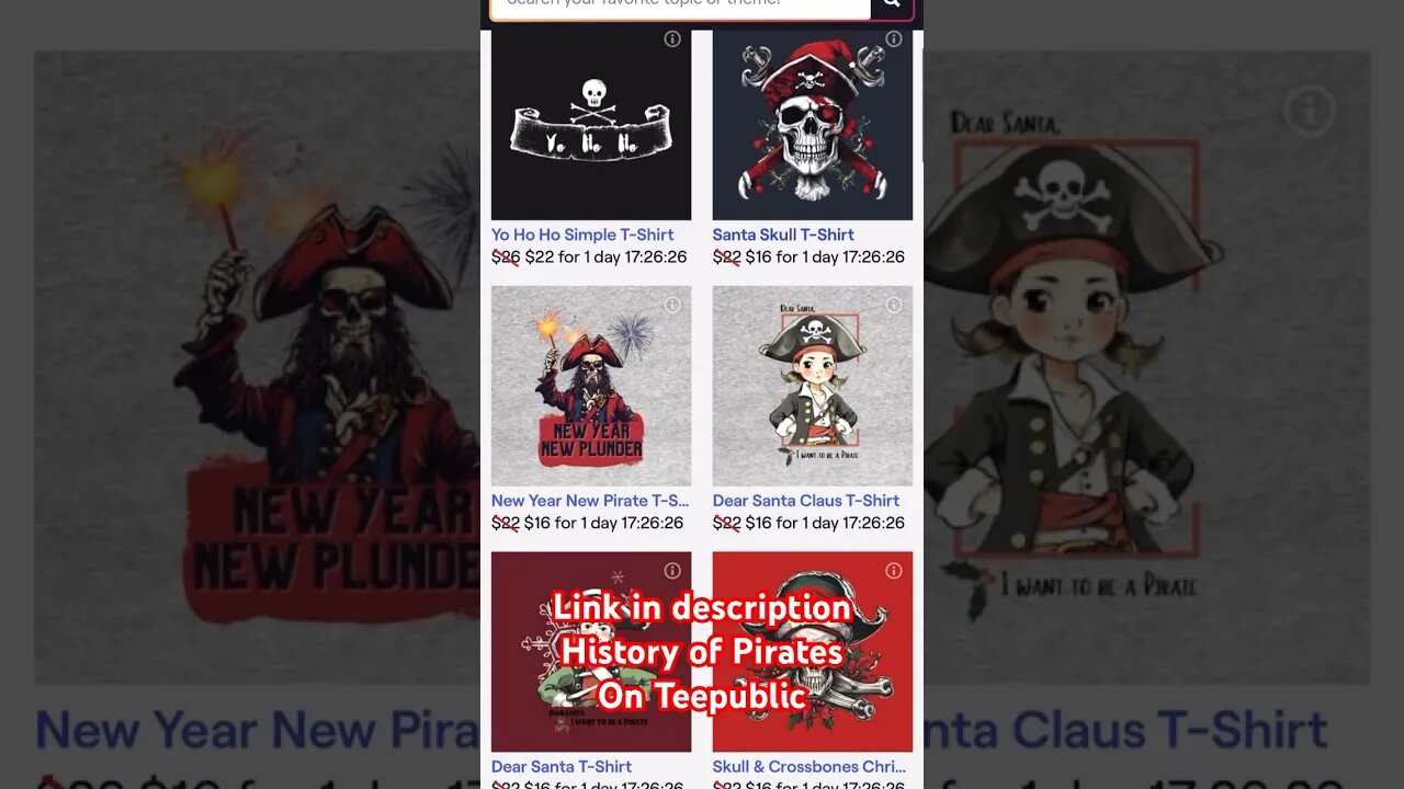 History of Pirates on Teepublic! Huge Christmas Sale! #pirates