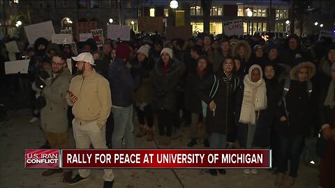 Rally for peace at the University of Michigan