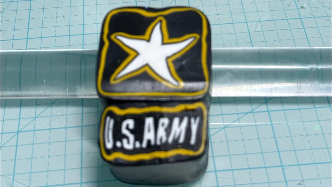 US Army logo clay cane @ArtworkByColleen