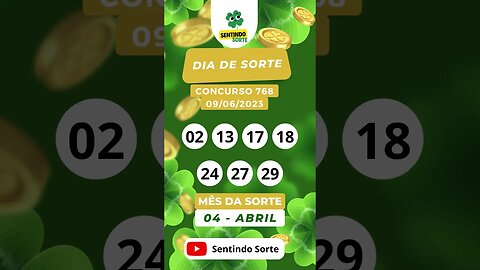 🍀 Resultado DIA DE SORTE 768 | 09/06/23 | Sentindo Sorte #shorts