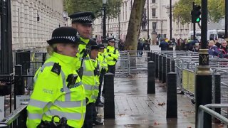 police stand by cost of living protest downing street #london