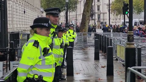 police stand by cost of living protest downing street #london