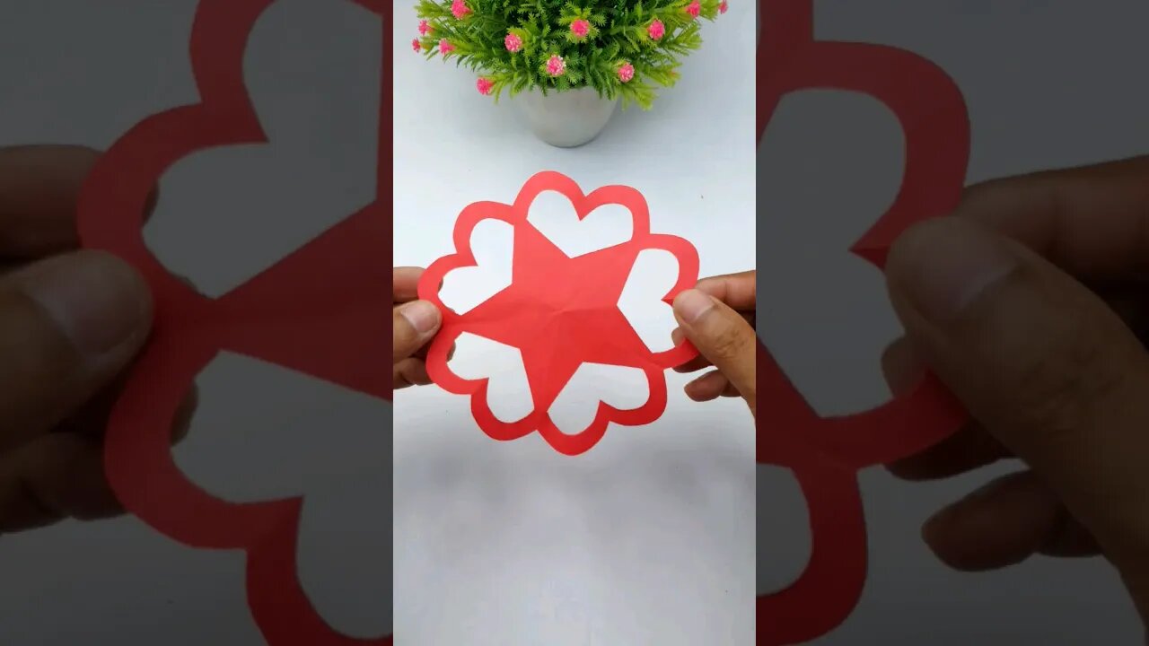 Love+Star Shape Paper Cutting Design/Paper Snowflake #shorts #viral