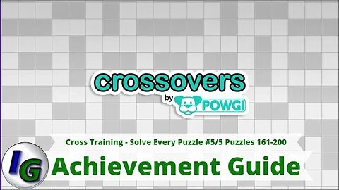 Crossovers By Powgi All Puzzle Solutions Cross Training Achievement Puzzles 161-200 (5/5) on XBOX