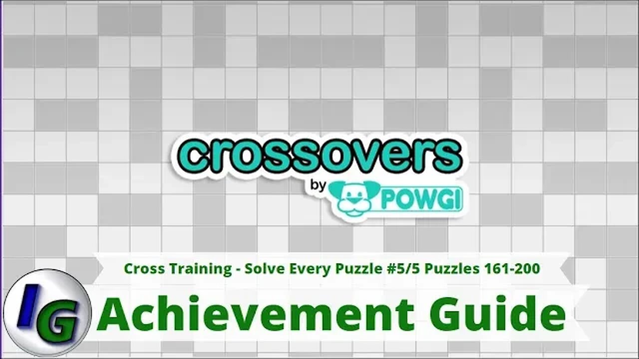 Crossovers By Powgi All Puzzle Solutions Cross Training Achievement Puzzles 161-200 (5/5) on XBOX