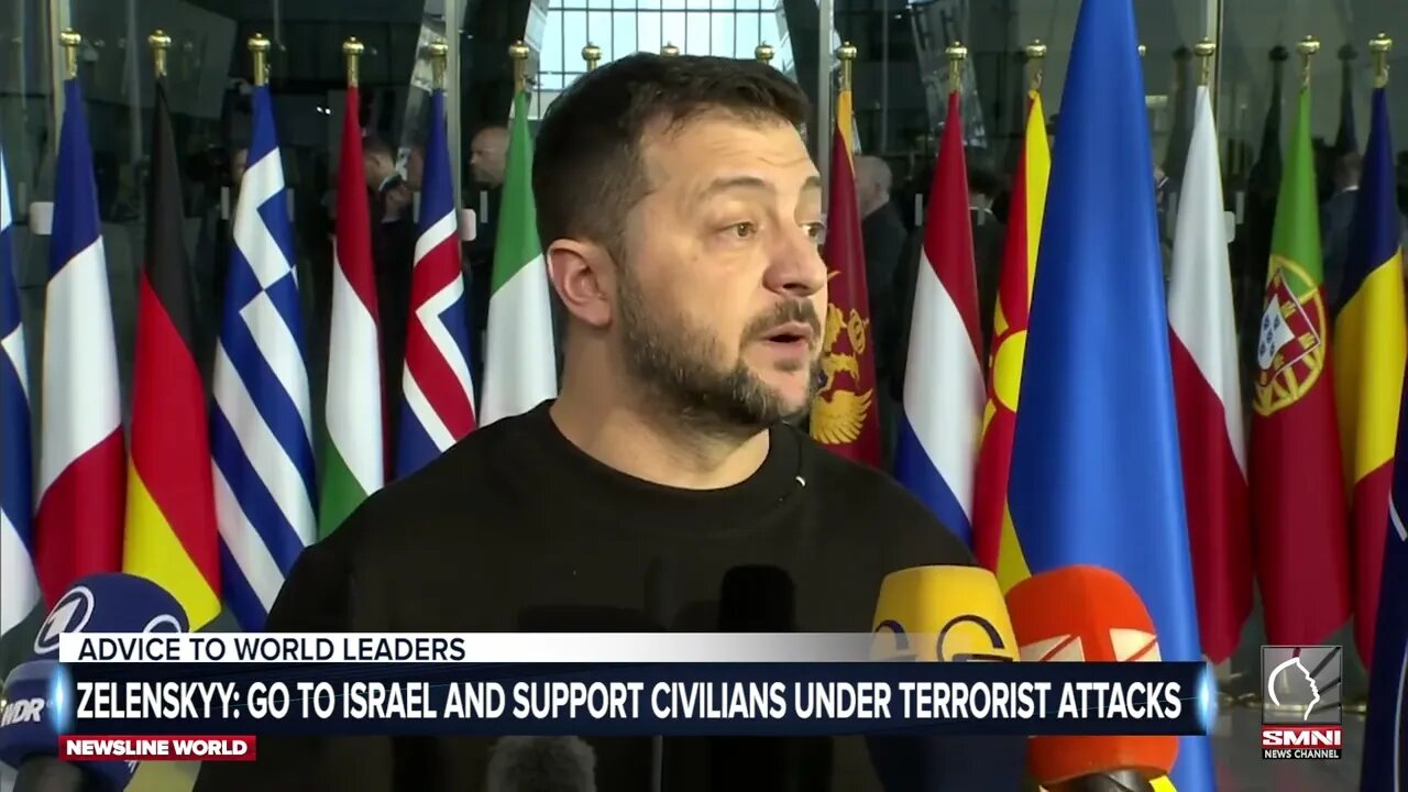 President Zelenskyy urges world leaders to show support for Israeli people