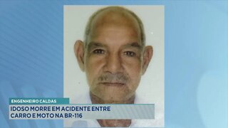 Engenheiro Caldas: Idoso morre em Acidente entre Carro e Moto na BR-116.