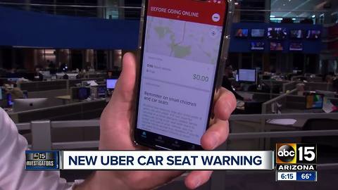 Uber posts new child car seat alert for drivers after ABC15 undercover investigation