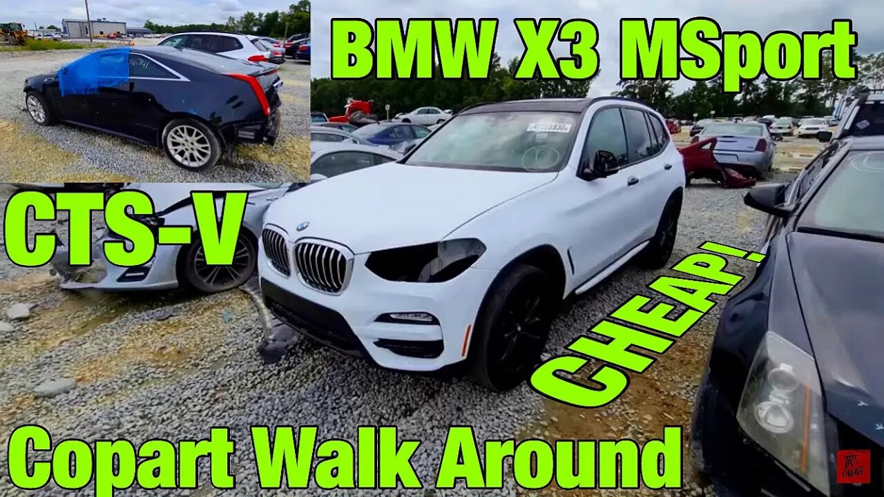 Copart Walk Around, Raleigh, CTS-V, BMW X3 MSport, Range Rover CHEAP, PRIUS WIN? BMW E34 Clean Win?