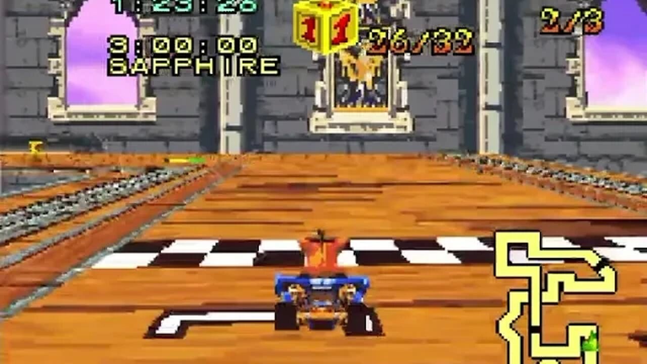 Crash Nitro Kart (GBA) - Clockwork Wumpa Relic Race Gameplay
