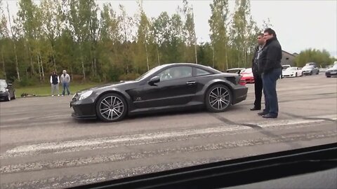 😎🇩🇪530 HP Nissan GTR vs Mercedes SL65 AMG Black Series V12 BiTurbo