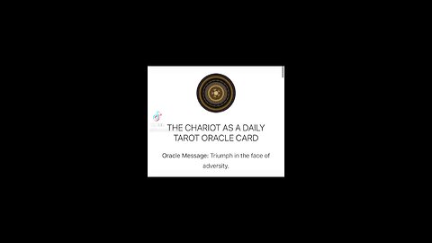 The Chariot!! Oracle Reading!!