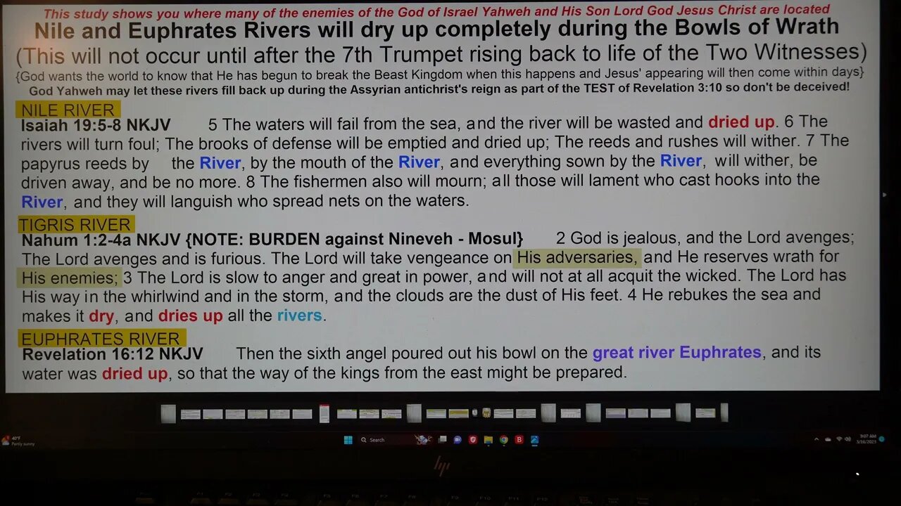 Nile Euphrates and Tigris Rivers dry up