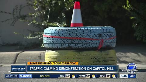 Traffic calming demonstration on Capitol Hill