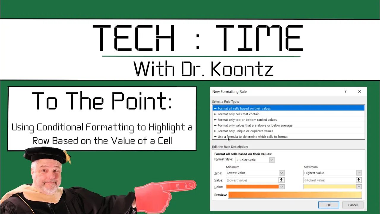 Microsoft Excel How to Highlight an Entire Row with Conditional Formatting