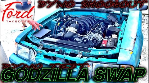 7.3 GODZILLA swap fox body, at the Ford Takeover 2023 dyno shootout!