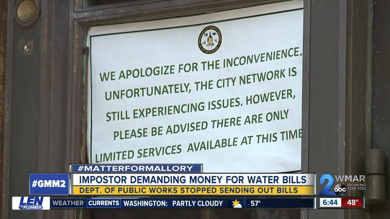 Scammers looking to capitalize on confusion over how to pay Baltimore water bills