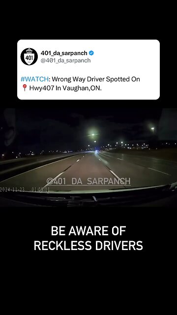 Wrong way driver on highway