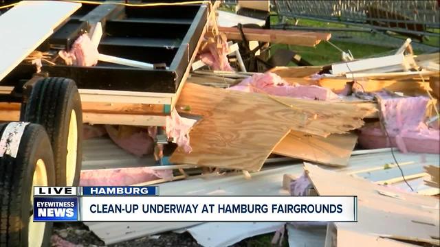 Debris collects at Hamburg Fairgrounds