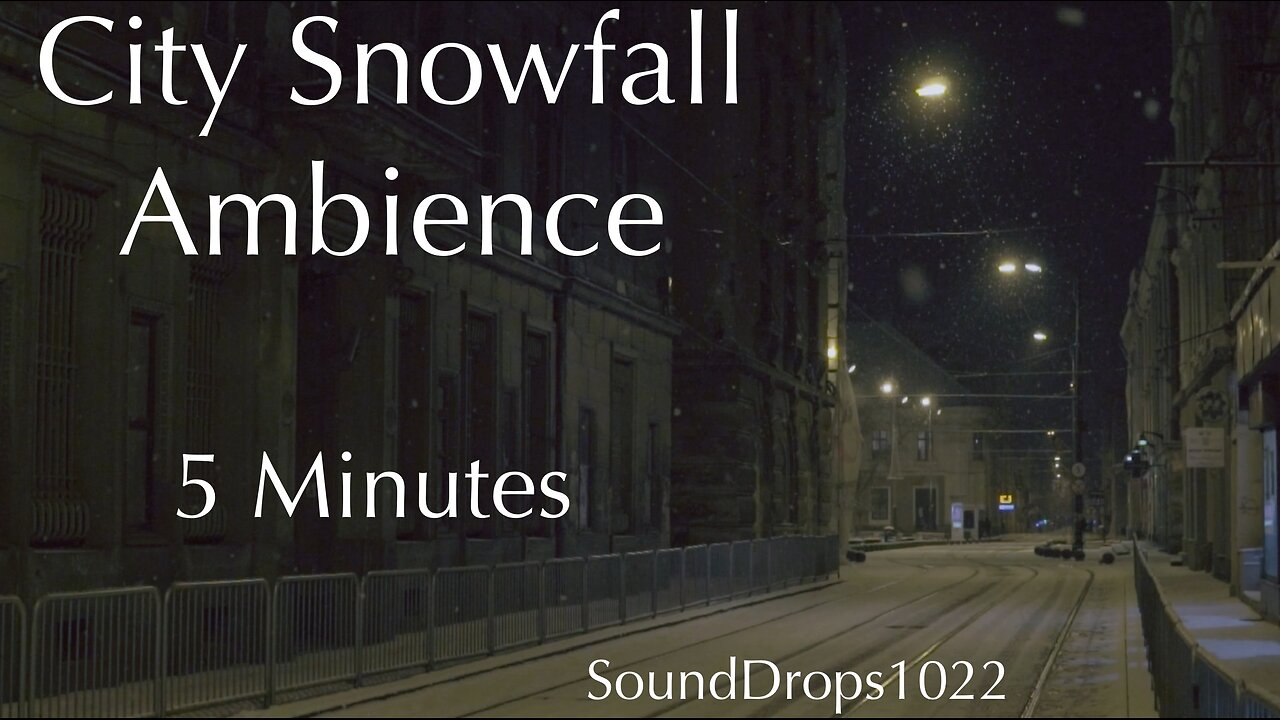 5-Minute Snow Ambience in the City - Urban Winter Bliss