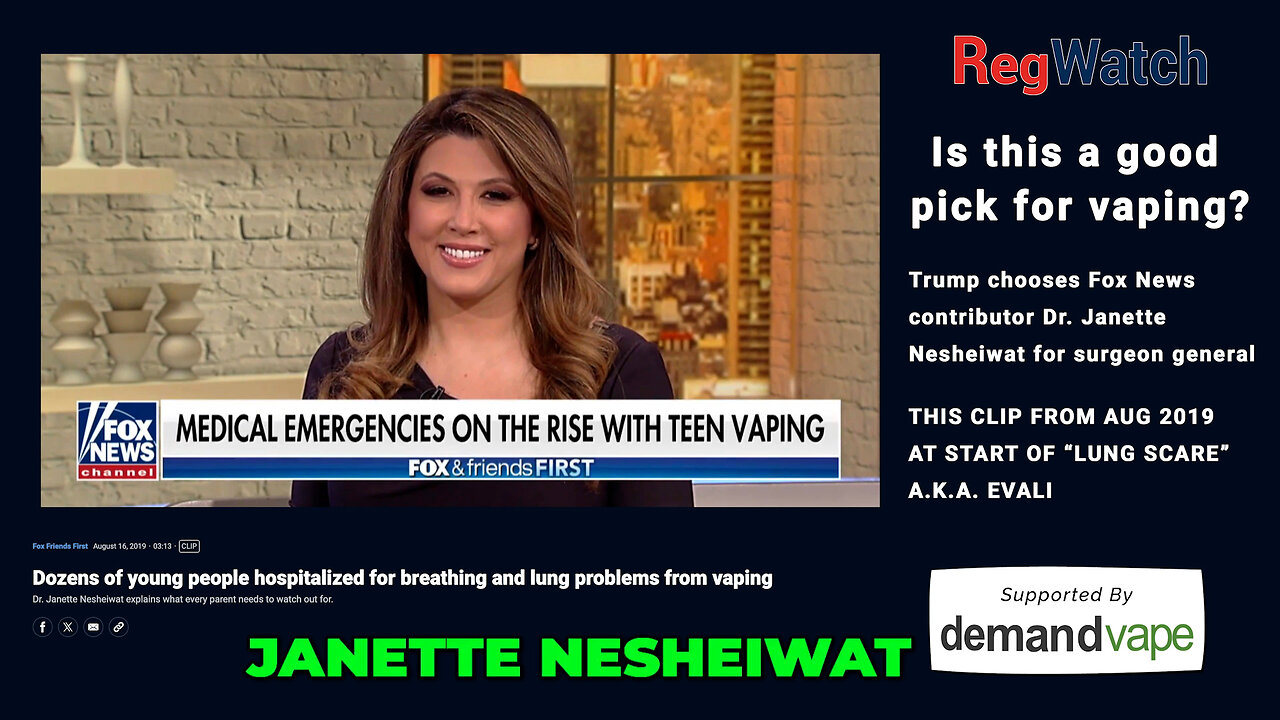 Is TRUMP’S Pick For SURGEON GENERAL Good For Vaping? | RegWatch