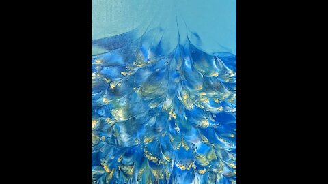 "Dipping Blues #1" - Paint Pouring Tutorial - Abstract Art