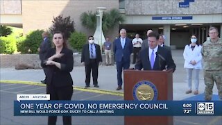 Bill would require Governor Ducey to convene Statewide Emergency Council