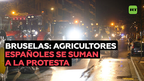 Agricultores españoles se suman a la tractorada con la que el campo europeo protesta en Bruselas