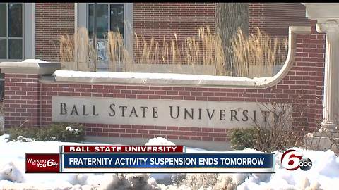 Ball State fraternity activity suspension ending