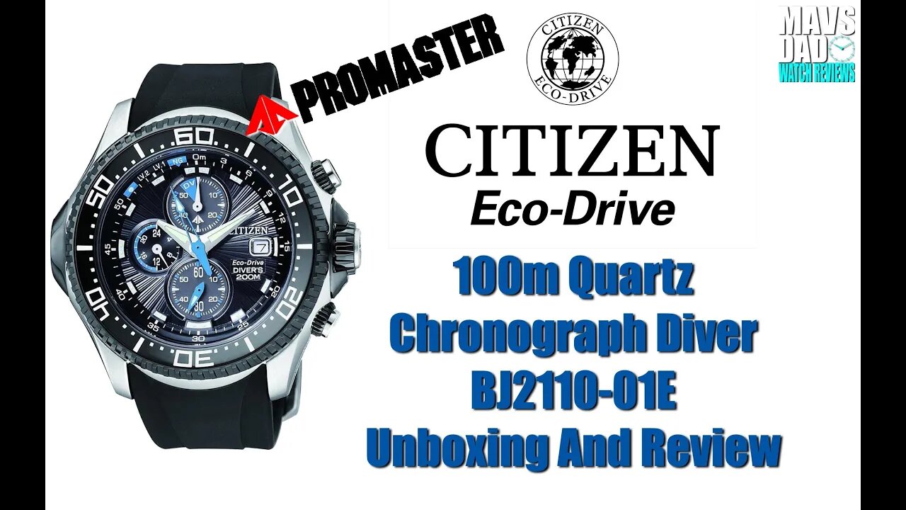 Citizen Eco-Drive Aqualand 200m Quartz Chronograph Diver BJ2110-01E Unbox & Review