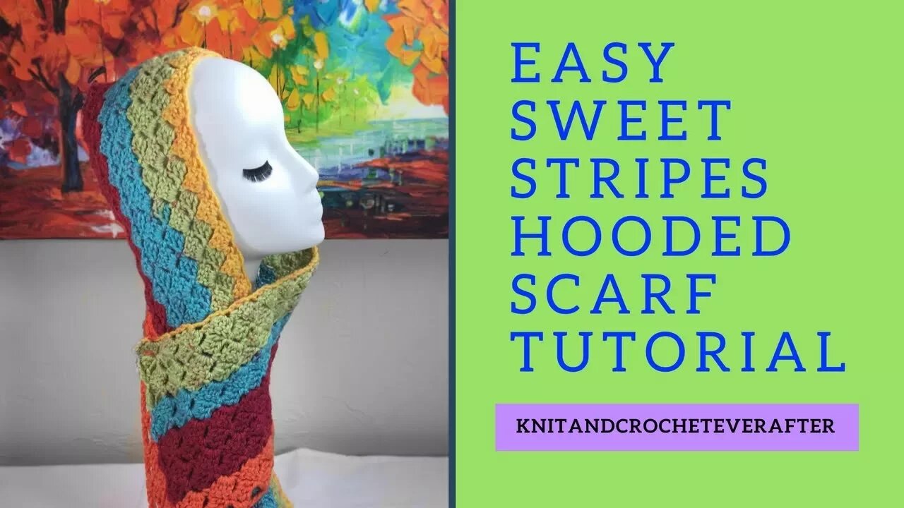 Left Hand Sweet Stripes Hooded Scarf Free Pattern Workshop