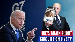 REPORTER ASKS BIDEN ABOUT PUTIN JOE LAUGHS CREEPILY, THEN HIS BRAIN SHORT CIRCUITS AND SHUTS DOWN