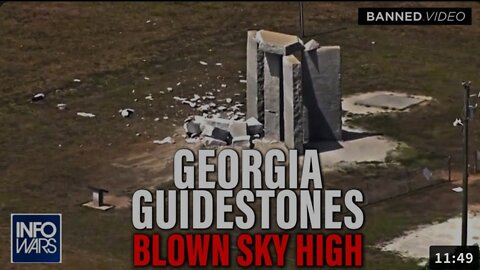 Alex Jones delivering a blow to the Georgia Guidestones. 18 Months later the Guidestones are leveled