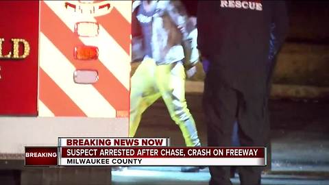 Suspect arrested following high speed chase, search