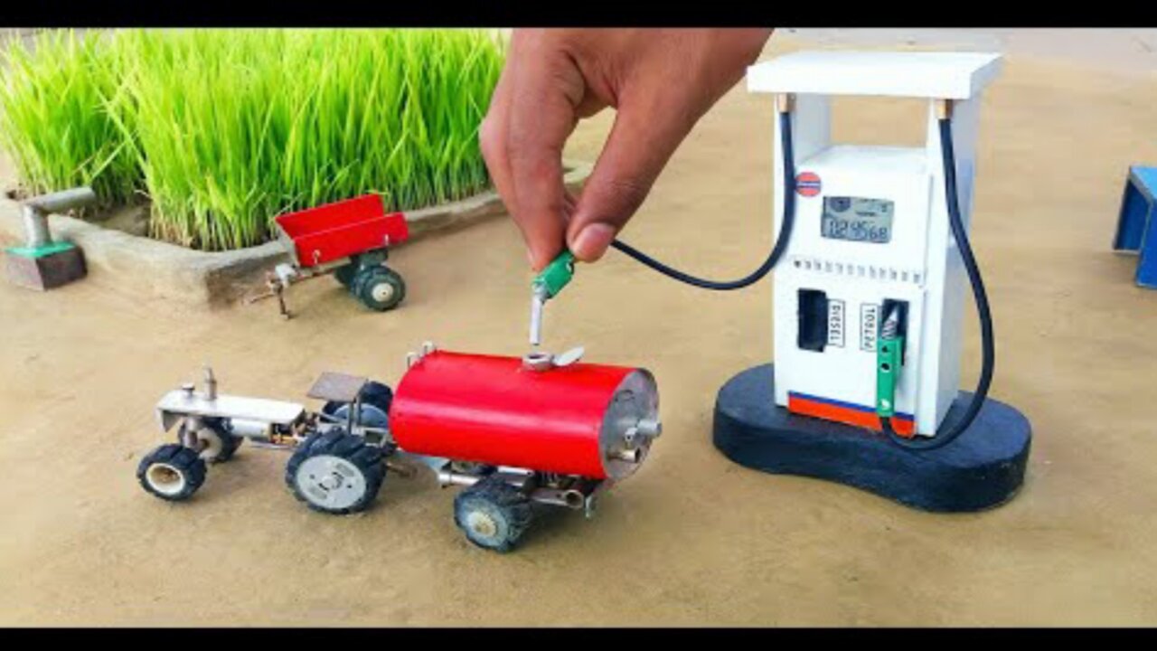 diy tractor mini petrol pump science project