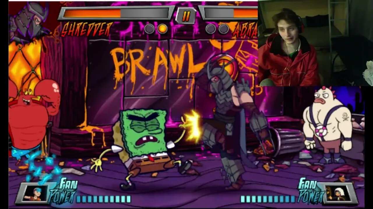 Abrasive SpongeBob VS Shredder From The TMNT Series In A Nickelodeon Super Brawl 3 Battle