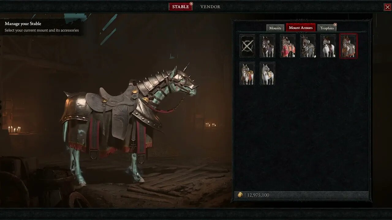 Diablo 4 Pale Barding cosmetic horse armor