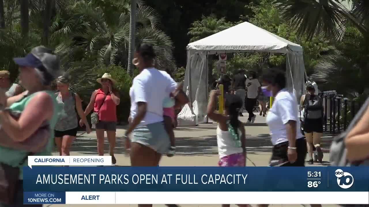 San Diego amusement parks open at full capacity