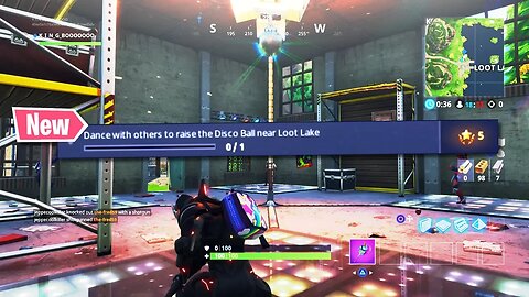 "Dance with others to raise the disco ball near loot lake" Location! Fortnite Week 5 Dance Challenge