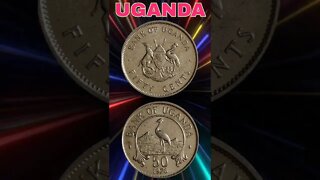 Uganda 50 cents 1976.#shorts #coinnotesz