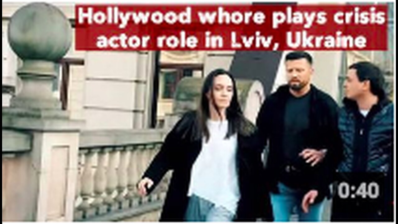 Hollywood whore plays crisis actor role in Lviv, Ukraine