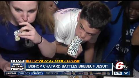Donut eating contest at Bishop Chatard pep rally