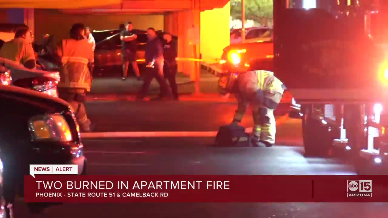 Two burned in apartment fire in Phoenix