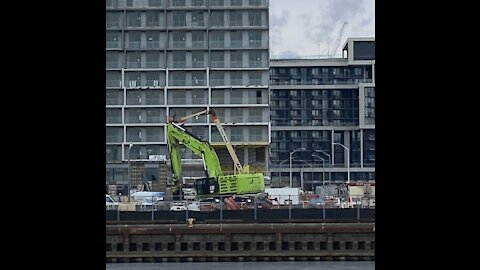 Excavator in action