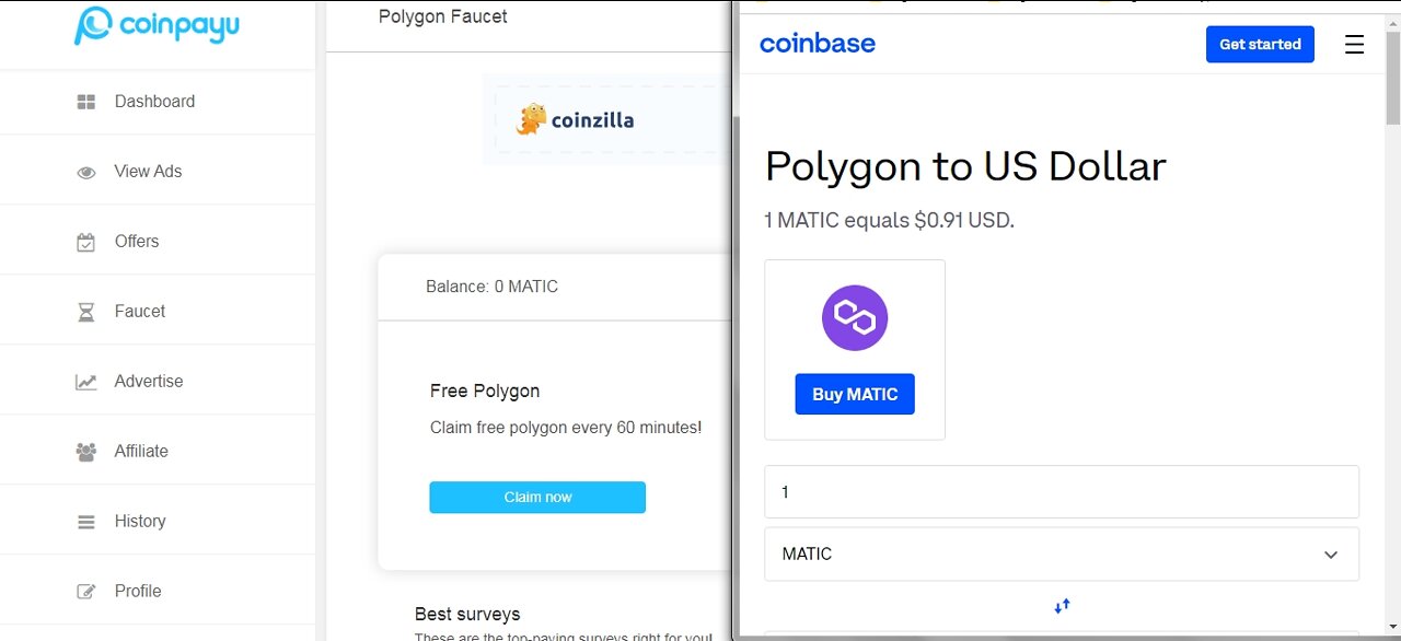 How To Earn Free 88 Polygon MATIC Cryptocurrency At Coinpayu Every 60 minutes With Proof