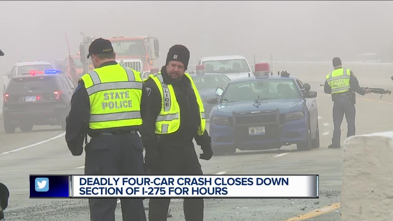 Deadly crash closes section of I-275 for hours