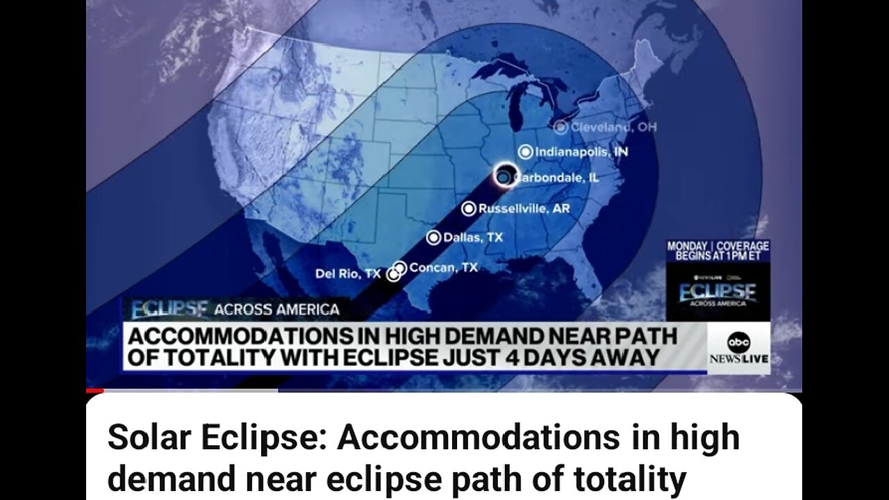 Solar Eclipse: Accommodations in high demand near eclipse path of totality.