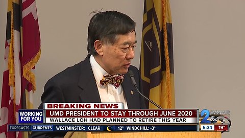 University of Maryland President Wallace Loh will not retire in 2019