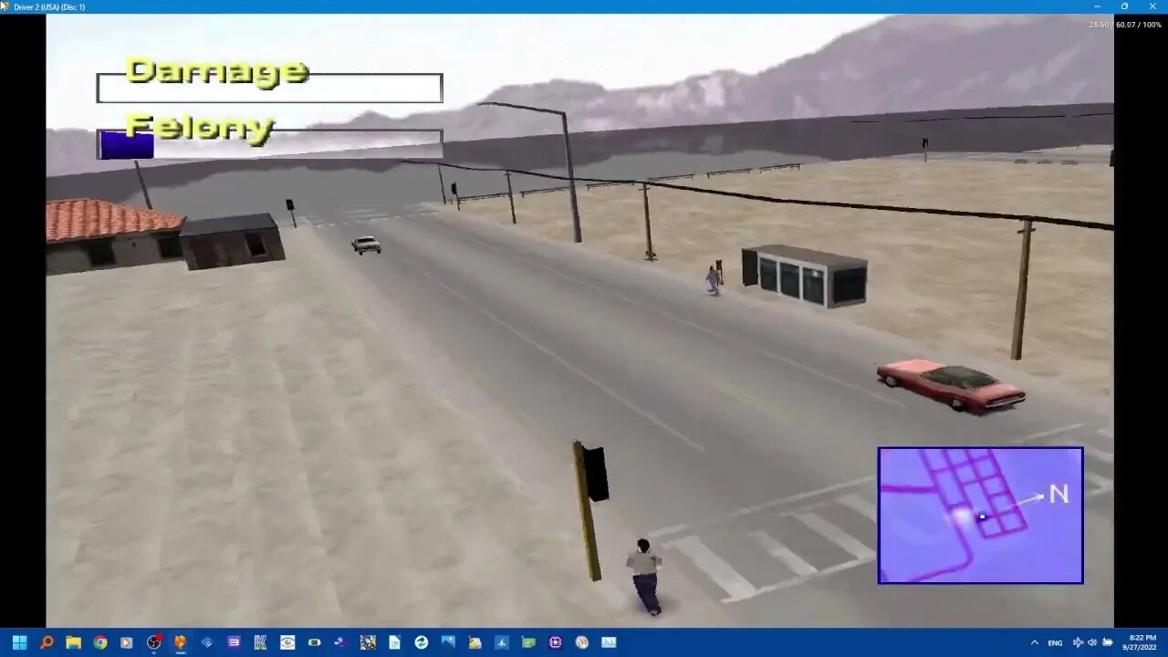 Driver 2 PS1: flying over las vegas kinda