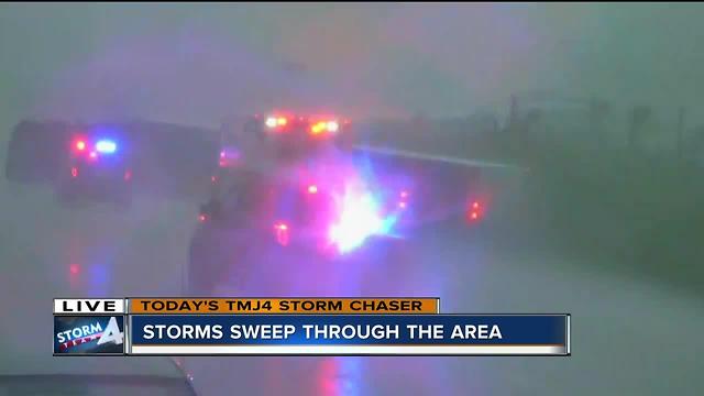 Strong winds tip over semi (shorter version)